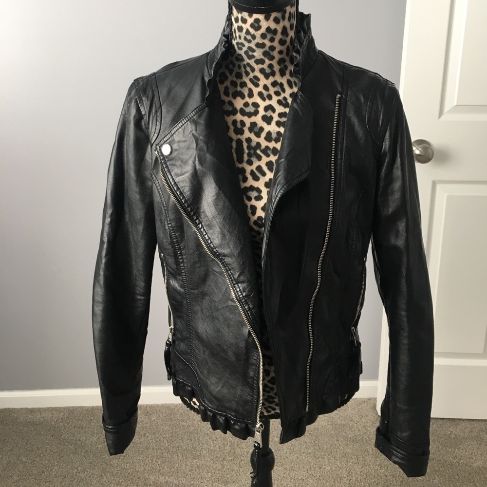 SALE - Faux leather bomber jacket